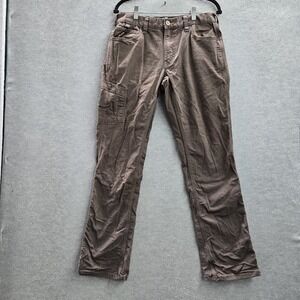 Ariat Men Pants 30/34 Brown Chino Work Pants Twill M4 Relaxed Straight Button